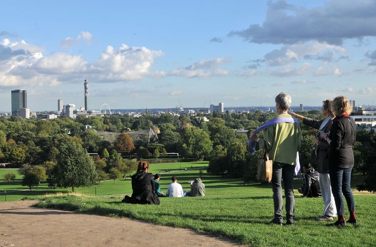 Enjoying the View of London from Primrose Hill