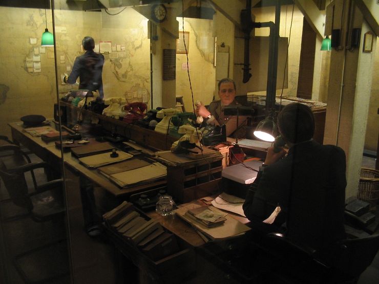 Inside the Map Room in the Churchill War Rooms Museum