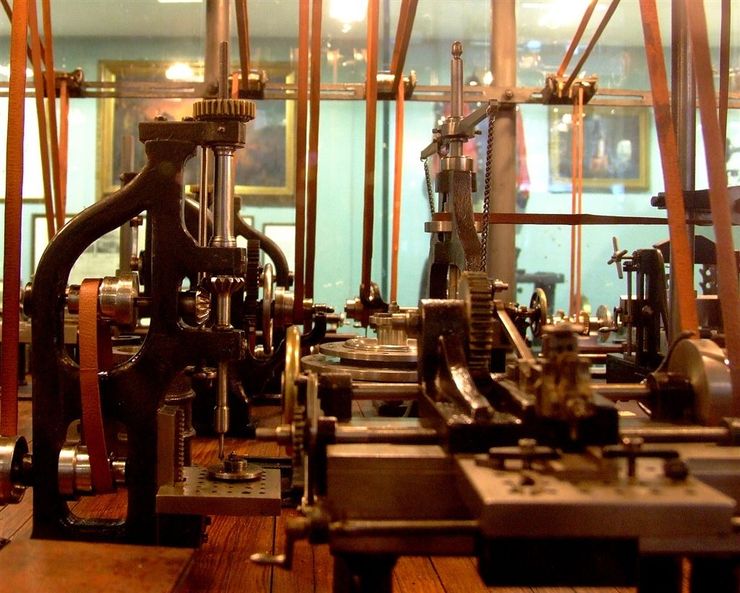 Museum model of a Victorian machine shop