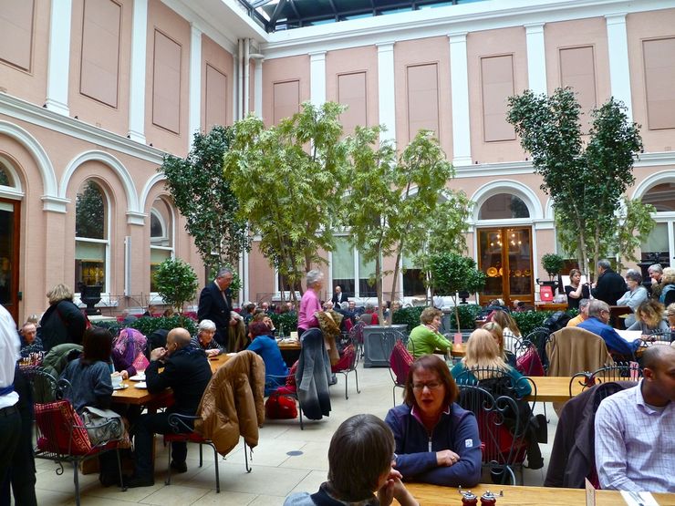 Cafe inside the atrium of the Wallace Collection Museum