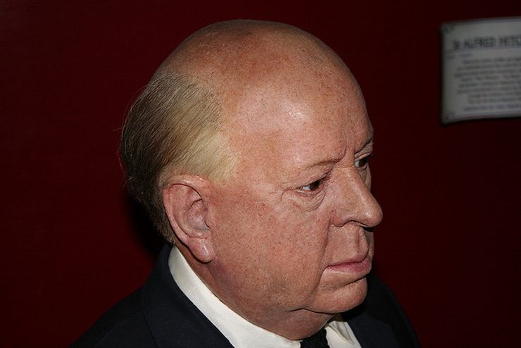 A convincingly real wax likeness of Alfred Hitchcock at Madame Tussauds in London