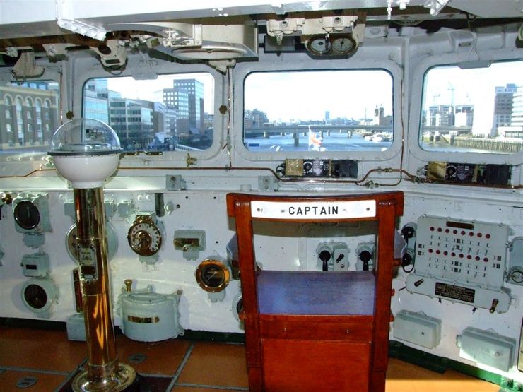 View from the Captains Chair of the HMS Belfast