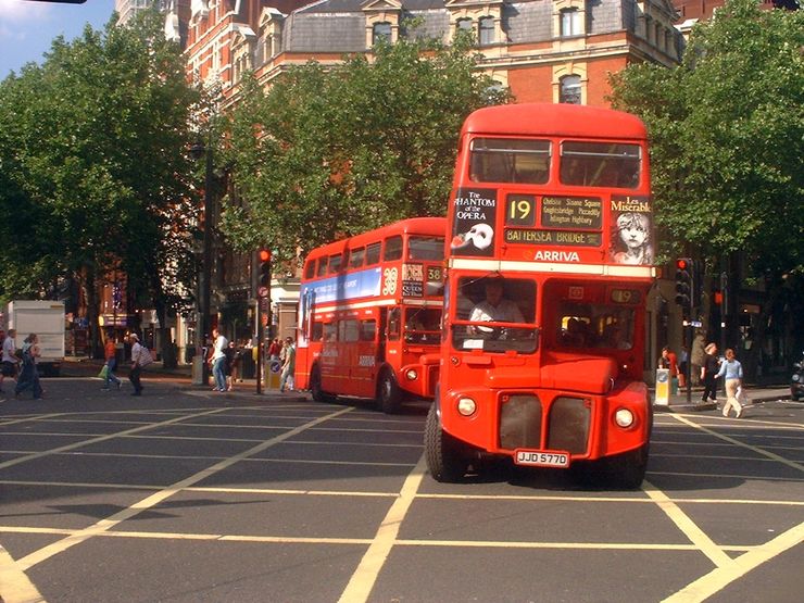On some routes you can still enjoy a ride on one of the old Routemaster double decker buses