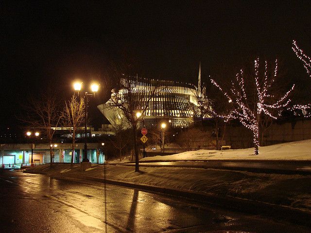 View of the Casino on a wintry night