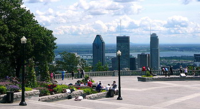 View from the Mont Royal lookout know as belvedere Kondiaronk