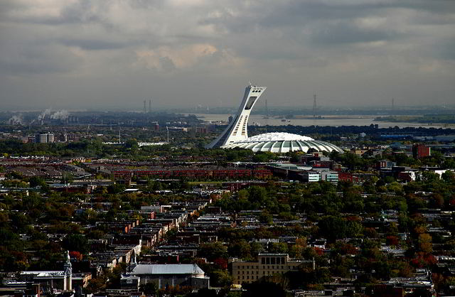 Olympic Stadium and its unique tower are visible from miles around