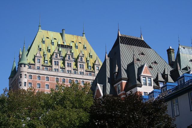 Looking up at Château Frontenac