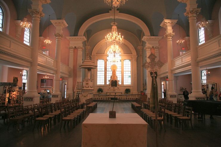 Interior of St Pauls Chapel in New York City