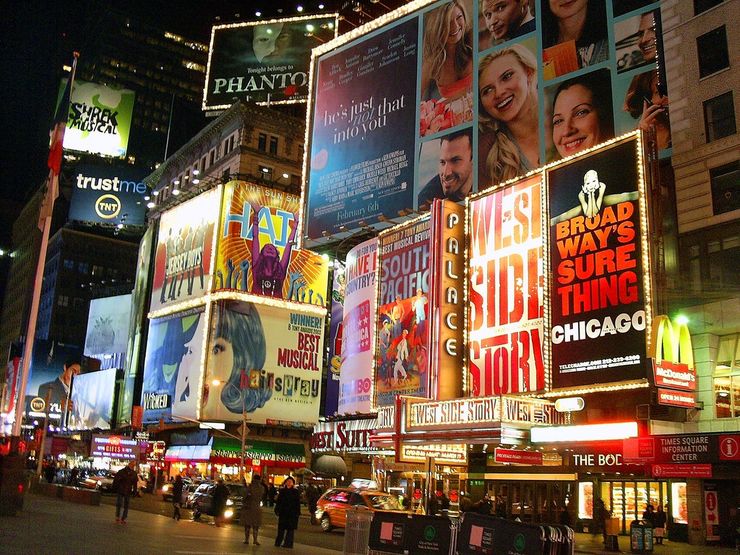 Collage of Signs featuring Broadway Shows