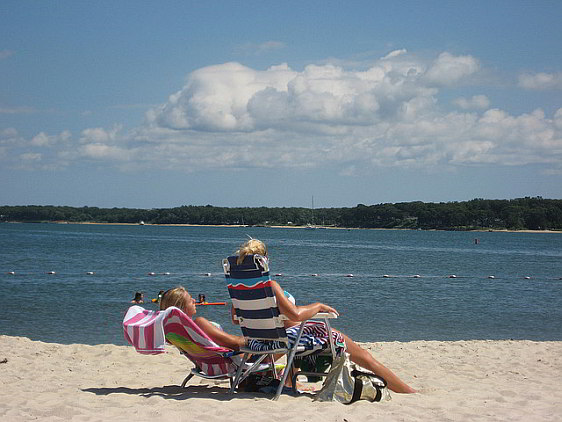 Relaxing on a Sandy Long Island Beach