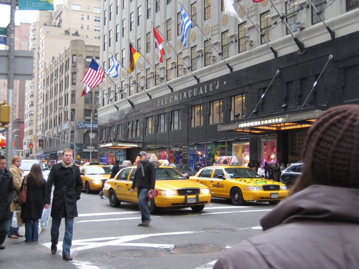 Yellow Cabs in front of Bloomingdales Flagship Store