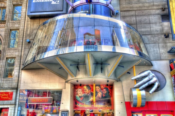 Entrance to Madame Tussauds Wax Museum in Times Square New York