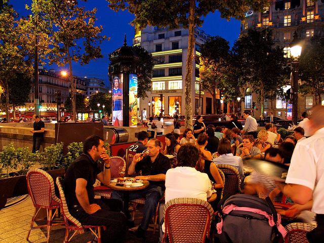 Enjoying the thriving cafe culture in the Latin Quarter of Paris