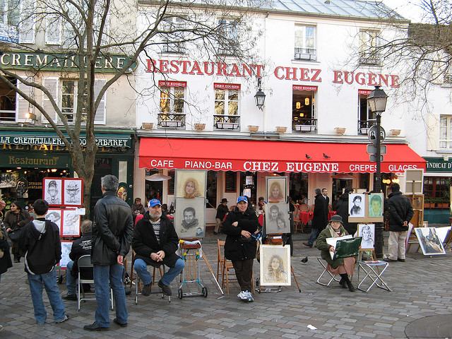 Artist display their works at Place du Tertre in Montmartre