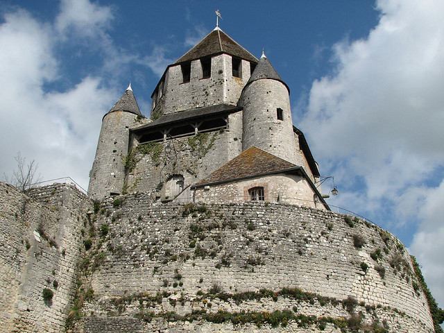 Looking up at Caésar Tower in Provins France