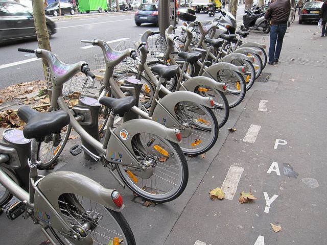 Paris Velib bicycle station