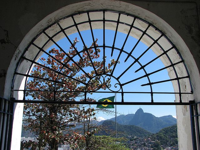 Beautiful view towards Corcovado from inside the Fort