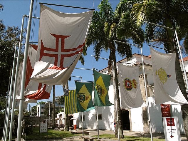 Flags outside the entrance of Museu Histórico Nacional