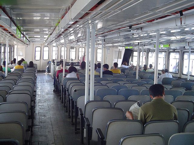 Seating inside the Rio - Niterio Ferry