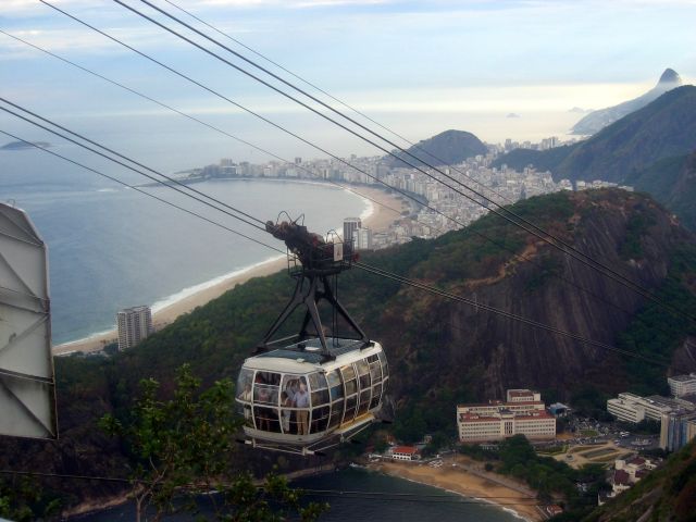Cable car arriving at the top of Sugarloaf