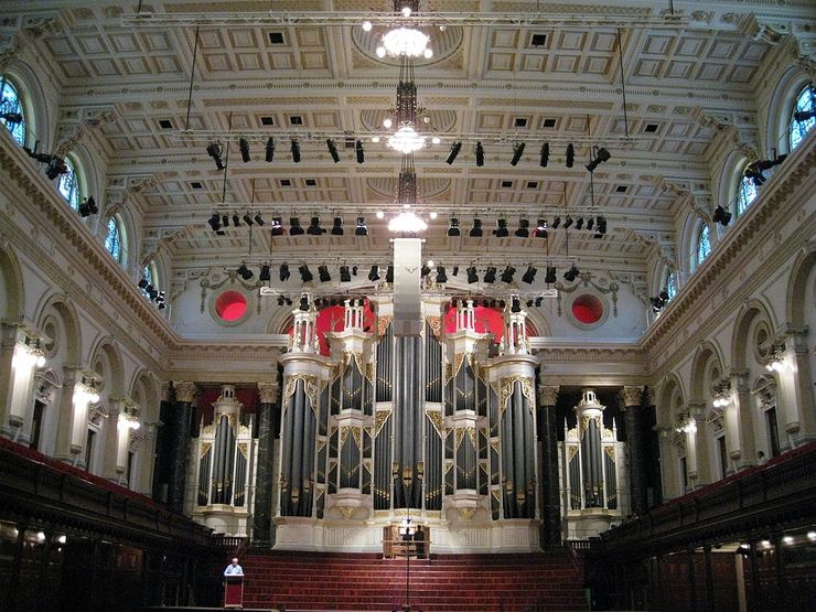  Interior of Centennial Hall inside the Sydney Town Hall with the Grand Organ along the far wal