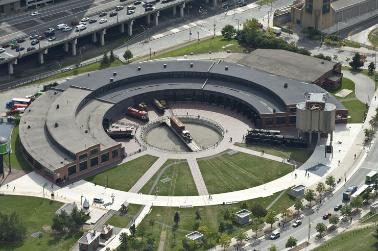 Aerial View of Roundhouse Park in Toronto
