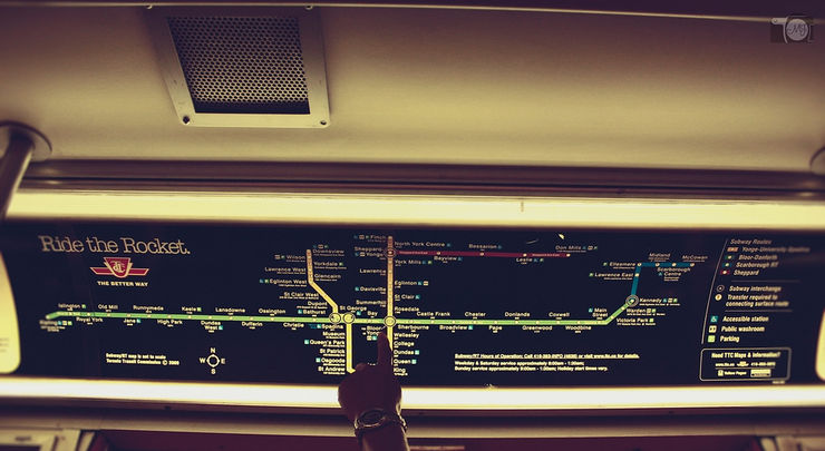 Subway Map inside a Toronto subway car