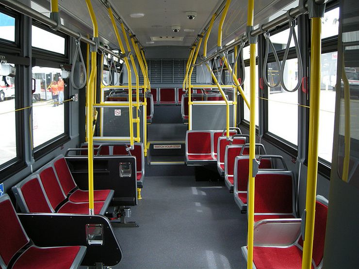 Interior of a Toronto transit bus 