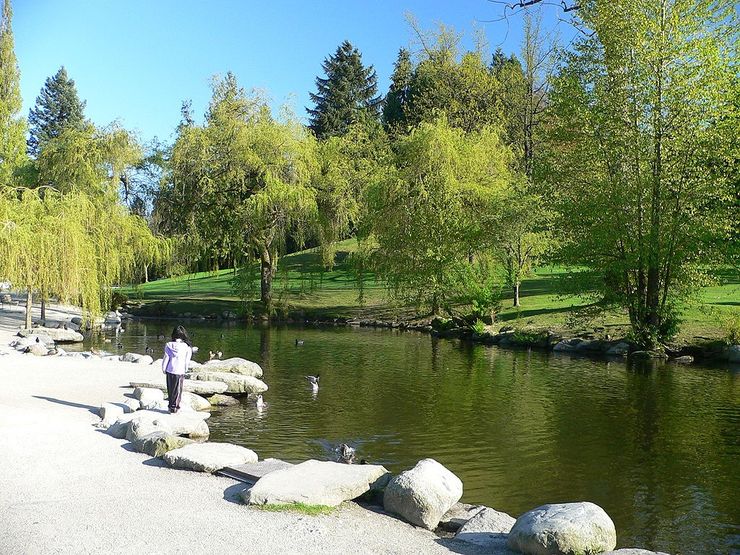 One of the scenic ponds in Queen Elizabeth Park 