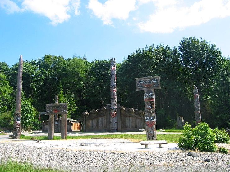 Totem poles outside the Museum of Anthropology