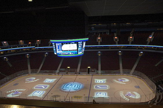 Inside Rogers Arena prior to a Vancouver Canucks playoff game