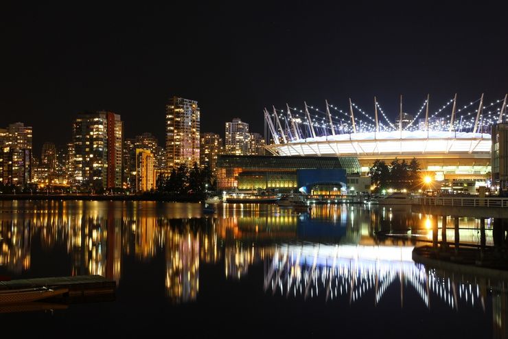 BC Place Stadium is a spectacular at nightime