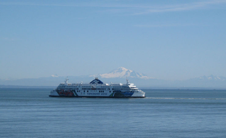 BC Ferry with Mount Baker in the background