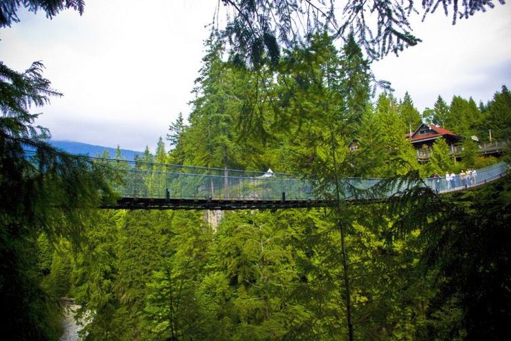 Capilano Suspension Bridge high above the Capilano River