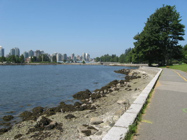 You can walk for 8km around the perimeter of Stanley Park on the seawall