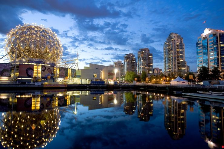 View of Science World Vancouver from False Creek