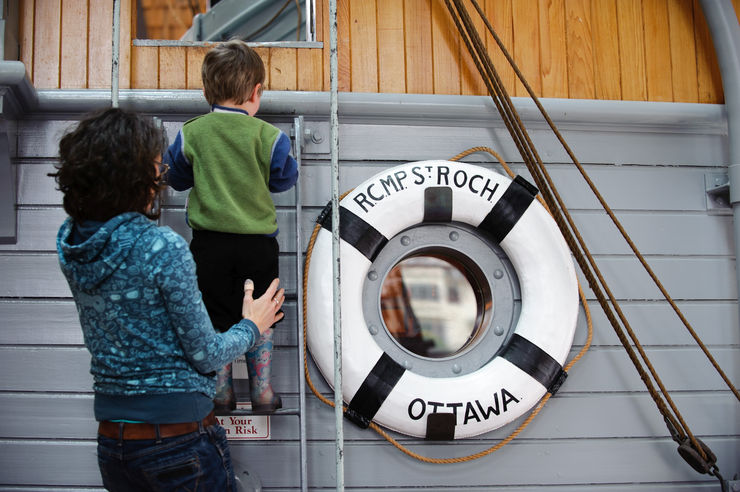 Children love exploring the exhiibits at the Vancouver Maritime Museum