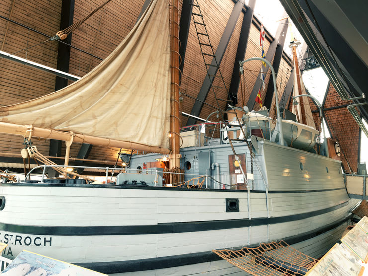 The magnificent St. Roch inside the Vancouver Maritime Museum