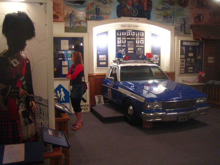 Checking out the interesting exhibits at the Vancouver Police Museum