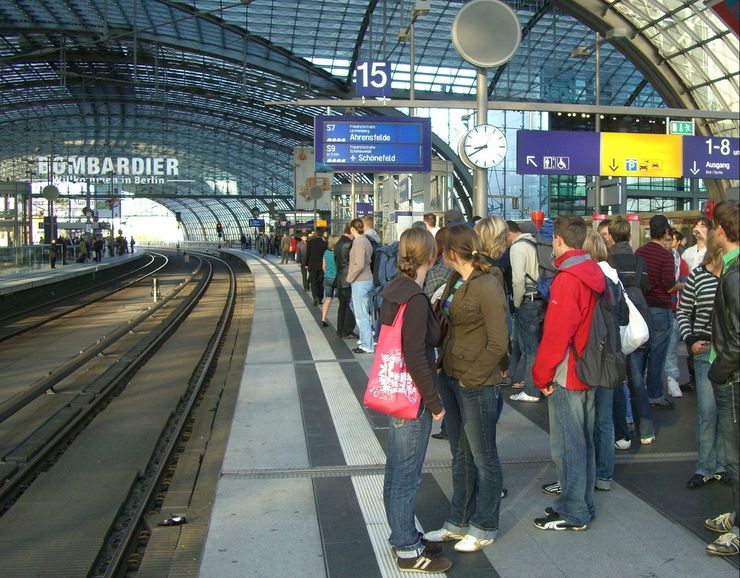 Waiting for the S-Bahn Train in Berlin's Central Station