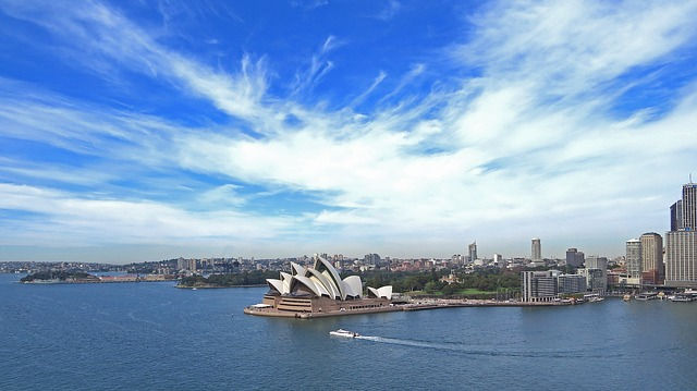 Sydney Harbour and Opera House from the air