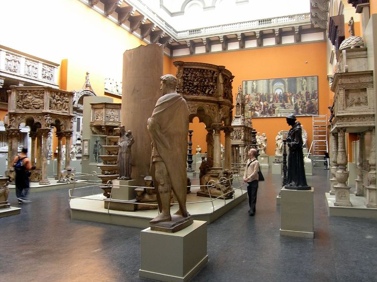 Inside Victoria and Albert Museum in London, England Editorial