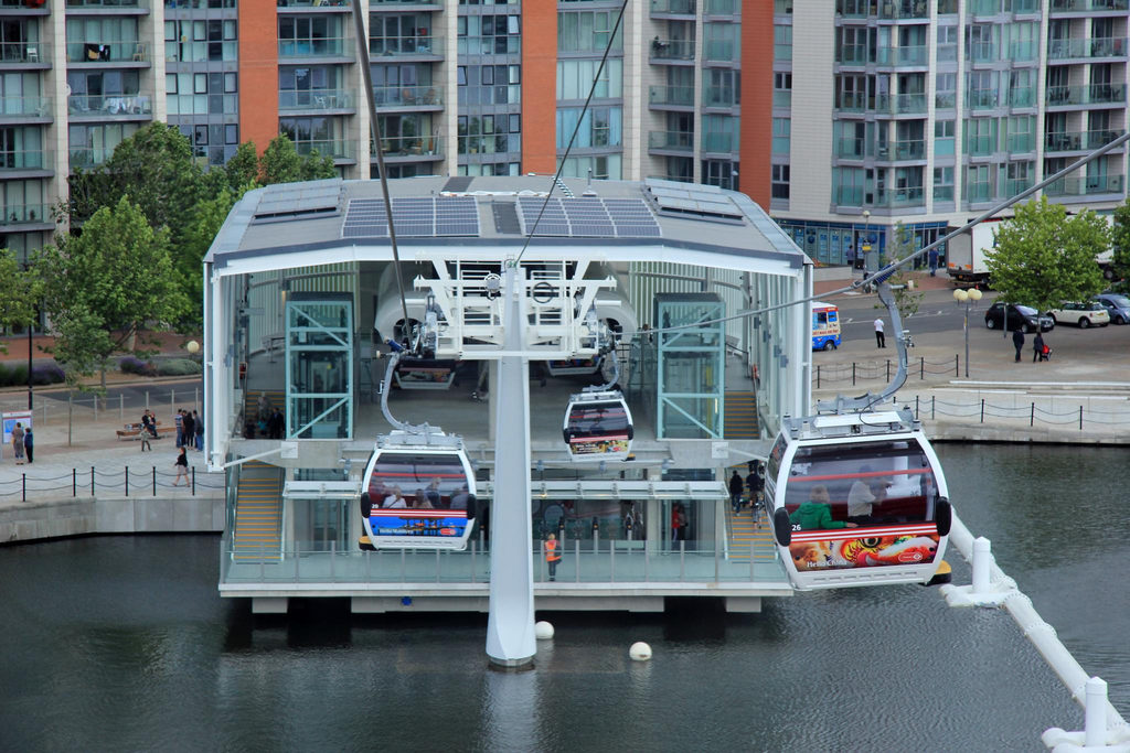 IFS Cloud Cable Car at the Royal Victoria Docks Station