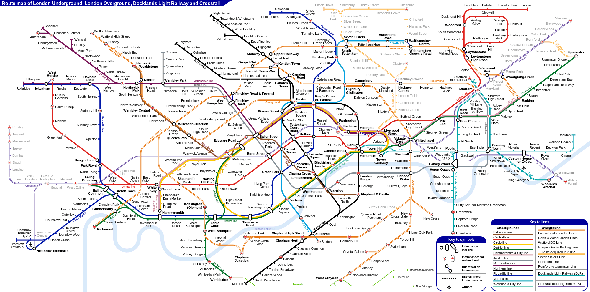 London Underground and Overground Map