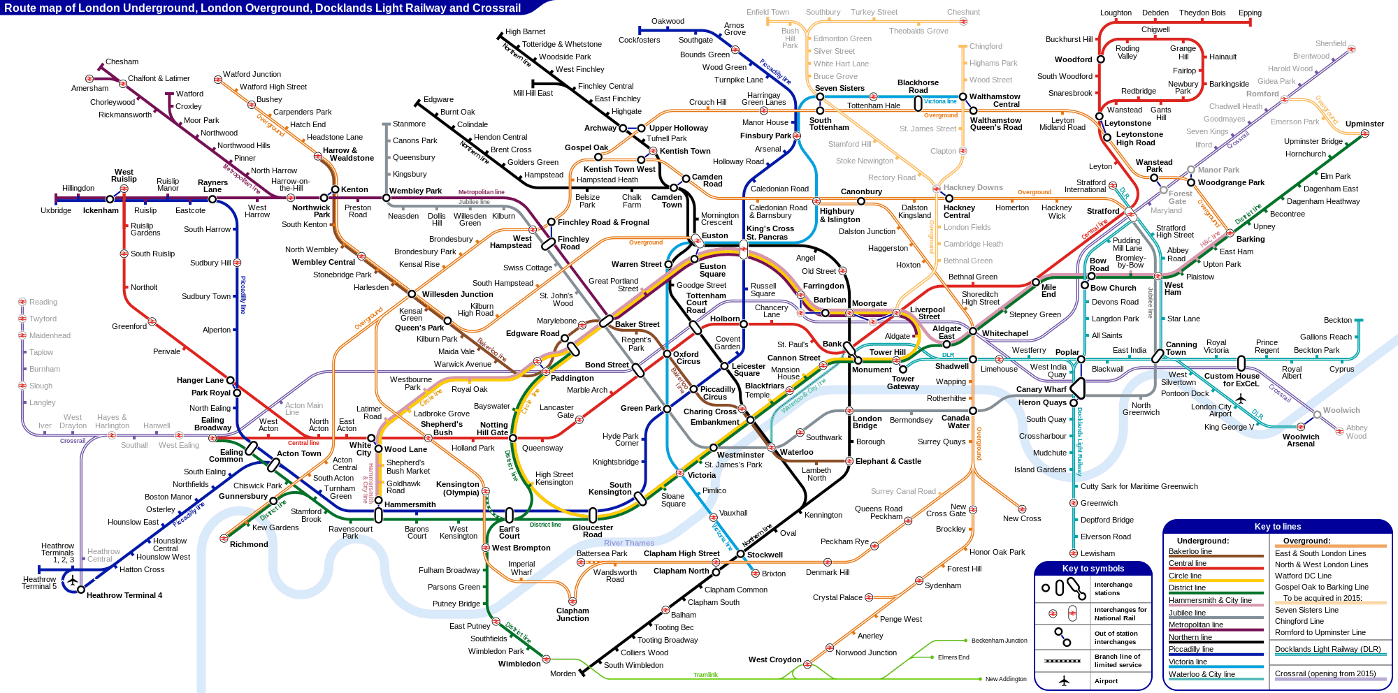 Overground London Map   London Underground And Rail Map 