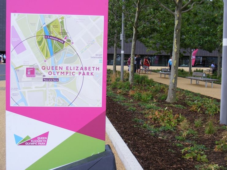 Map Signage in Queen Elizabeth Olympic Park