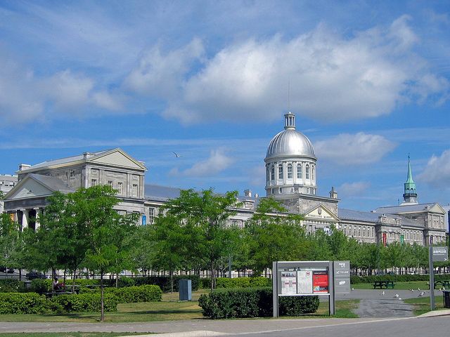 View of Bonsecours Market for the Old Port Promenade clearly showing its distinctive silver dome