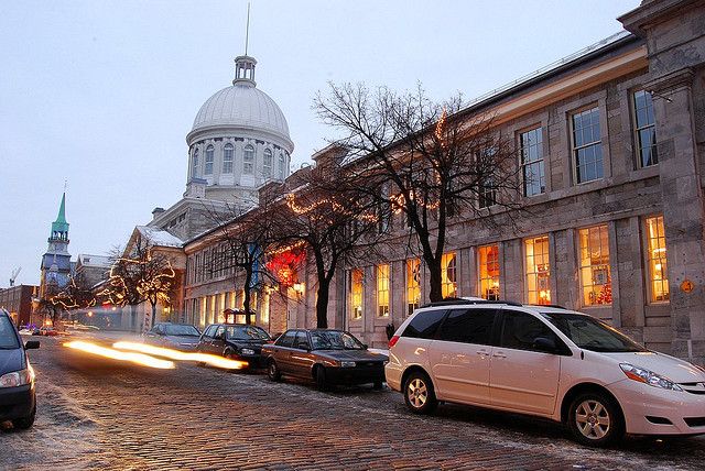 Bonsecours Market lit up during the holidays
