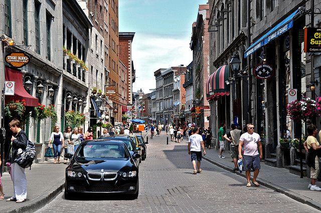 Looking down Rue Saint Paul in Old Montreal