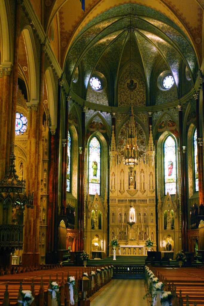 Interior of Saint Patrick's Basilica in Montreal